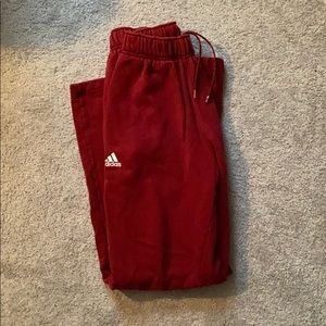 Warm maroon adidas sweats